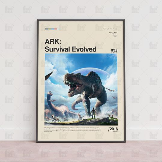 Discover Ark Survival Evolved Poster, Gaming Room Poster, Gaming Wall Poster, Gaming Print Poster, Game Gift, Video Games Poster