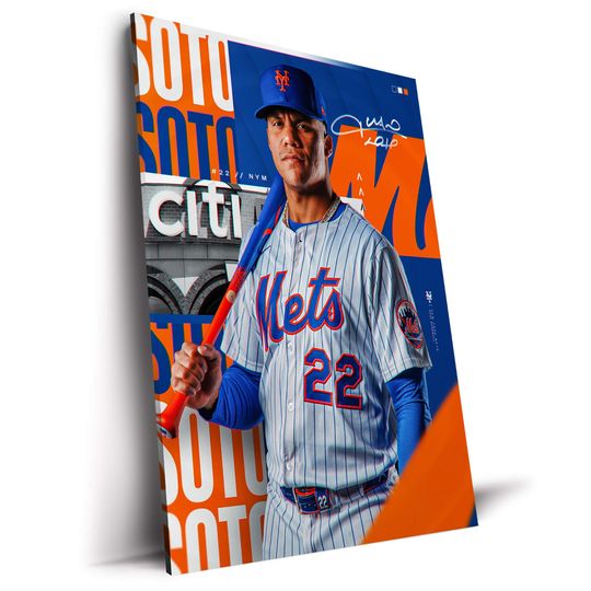 Discover Juan Soto New York Mets MLB Poster Baseball Sports Canvas Art Print