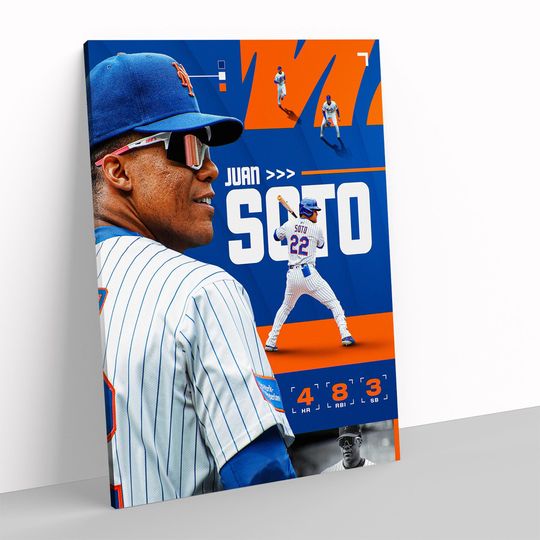 Discover Juan Soto New York Mets MLB Poster Baseball Sports Canvas Print Home Decor Art