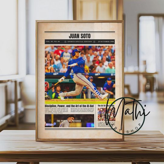 Discover Juan Soto Newspaper Poster: Sports Special Edition Baseball Wall Art (Digital or Physical)