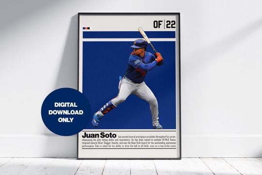 Discover Juan Soto Digital Poster for Sports Fan Wall Art for Baseball Fans Modern Sports Decor for Bedroom & Office Digital Wall Art
