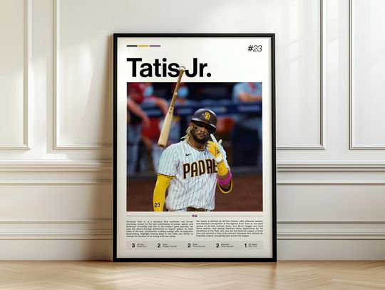 Discover FRD Tatis Jr. Poster, MLB Baseball Print, Sports Artwork, Padres Star