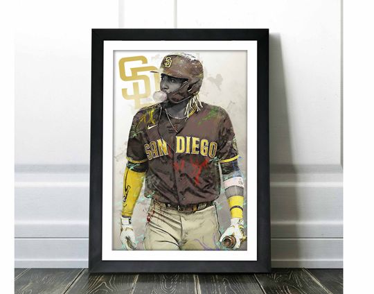 Discover FRD Tatis Jr Poster - San Diego Padres - Canvas Print, Wall Art, Sports Art Print, Baseball Poster, Kids Decor, Man Cave, Gift, Modern