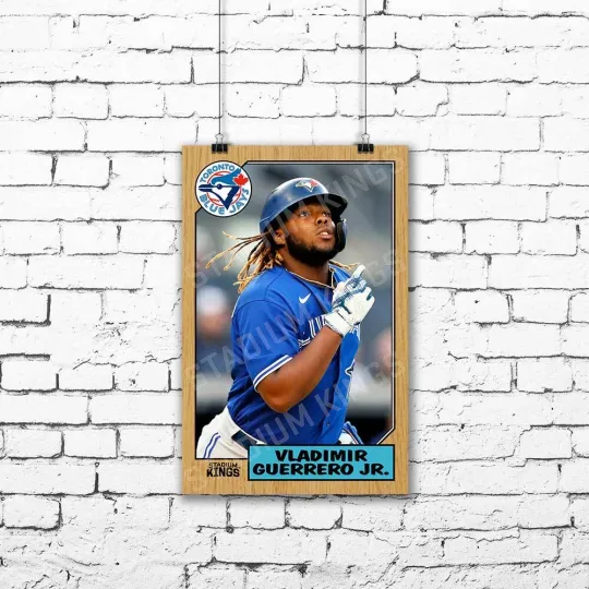 Discover Vladimir Guerrero Jr. Toronto Blue Jays 1987 Baseball Card Poster - 11x17 inches