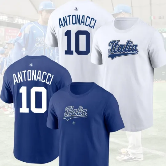 Discover Sam Antonacci #10 Italy Baseball Team 2026 World Baseball Classic S-5XL