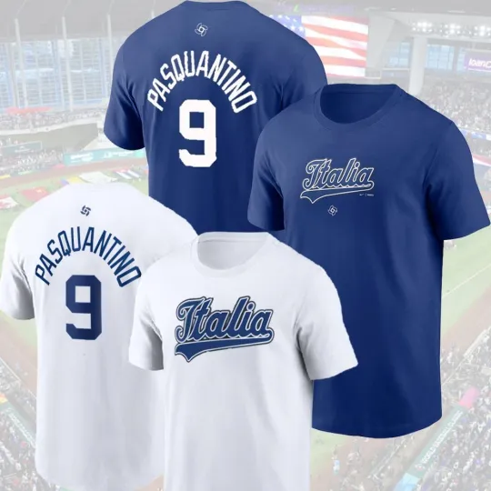 Discover Vinnie Pasquantino #9 Italy Baseball Team 2026 World Baseball Classic Fan Look