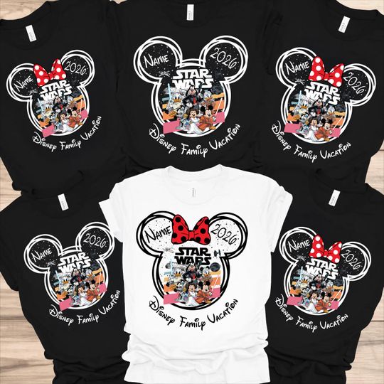 Discover Custom Disney Star Wars Shirts with Your Name | Family Vacation 2026 Matching T-Shirts