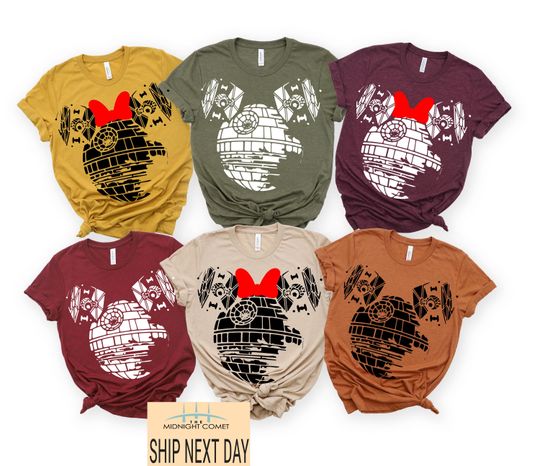 Discover Vintage Star Wars Couple Shirts, Mickey Death Star, Minnie Death Star, Star Wars Day Shirt, Disney World Family Shirts, Star Wars Gift