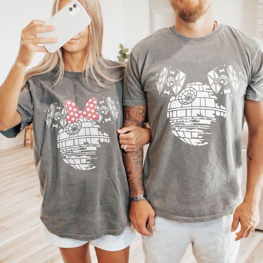 Discover Vintage Star Wars Couple Shirts, Mickey Death Star, Minnie Death Star, Star Wars Day Shirt, Disney World Family Shirts, Star Wars Gift