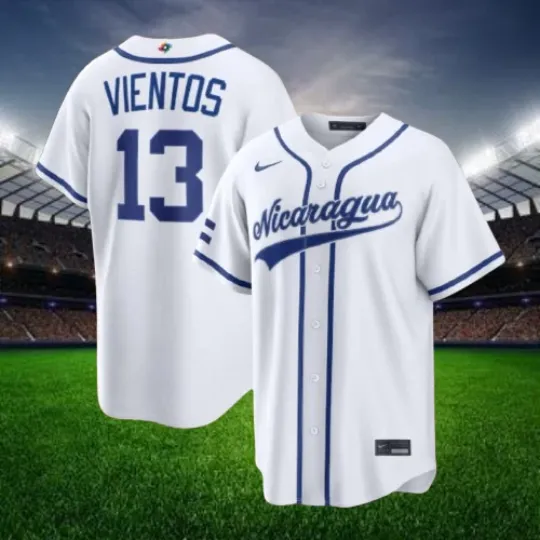 Discover Mark Vientos #13 Nicaragua White 2026 World Baseball Stitched Jersey All Sizes