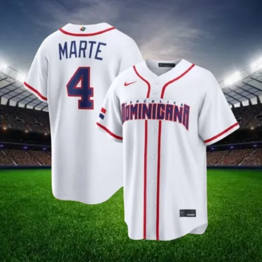 Discover Ketel Marte #4 Dominican White 2026 World Baseball Stitched Jersey All Sizes