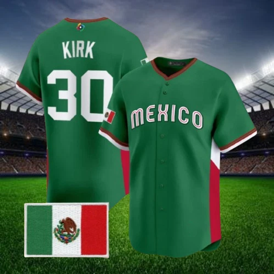 Alejandro Kirk #30 Mexico Green 2026 World Baseball Jersey All Sizes