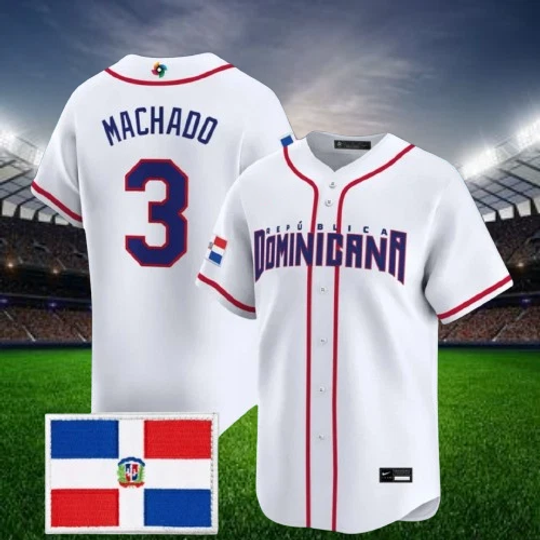 Manny Machado #3 Dominican Republic White World Baseball Jersey All Sizes