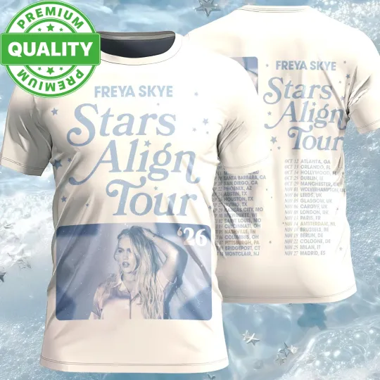 Discover Freya Skye Stars Align Tour 2026 3D AOP White Shirt