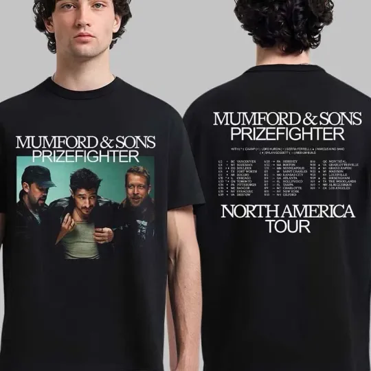 Mumford And Sons Prizefighter North America Tour 2026 City Dates Shirt BL1077