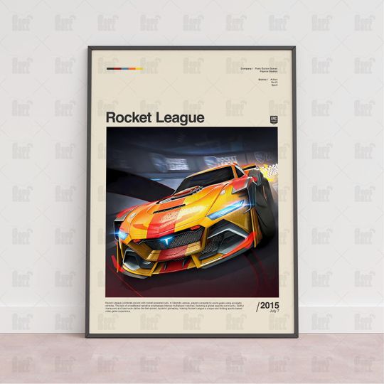 Rocket League Poster, Gaming Room Poster, Gaming Wall Poster, Gaming Print Poster, Game Gift, Video Games Poster