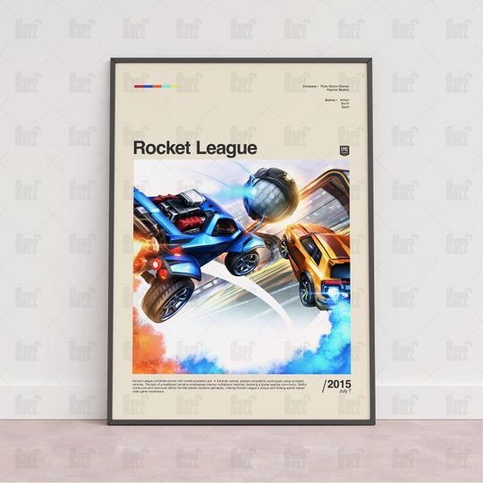 Rocket League Poster, Gaming Room Poster, Gaming Wall Poster, Gaming Print Poster, Game Gift, Video Games Poster