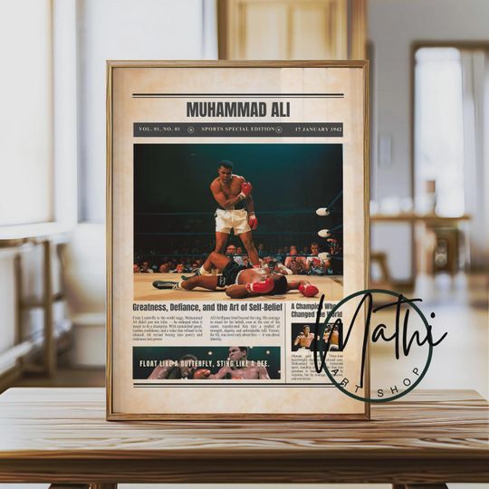Discover Muhammad Ali Newspaper Poster: Sports Special Edition Boxing Wall Art (Digital or Physical)