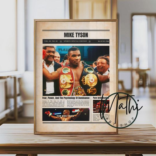 Mike Tyson Newspaper Poster: Sports Special Edition Boxing Wall Art
