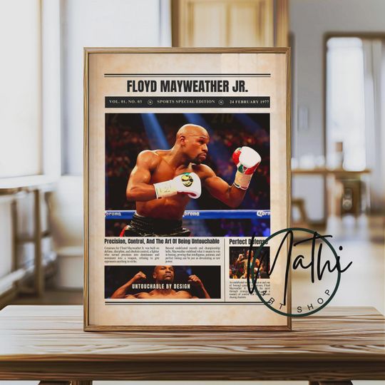 Discover Floyd Mayweather Jr. Newspaper Poster: Sports Special Edition Boxing Wall Art (Digital or Physical)