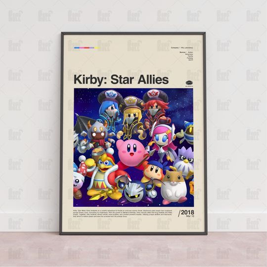 Discover Kirby Star Allies Poster, Gaming Room Poster, Gaming Wall Poster, Gaming Print Poster, Game Gift, Video Games Poster, Gaming Art