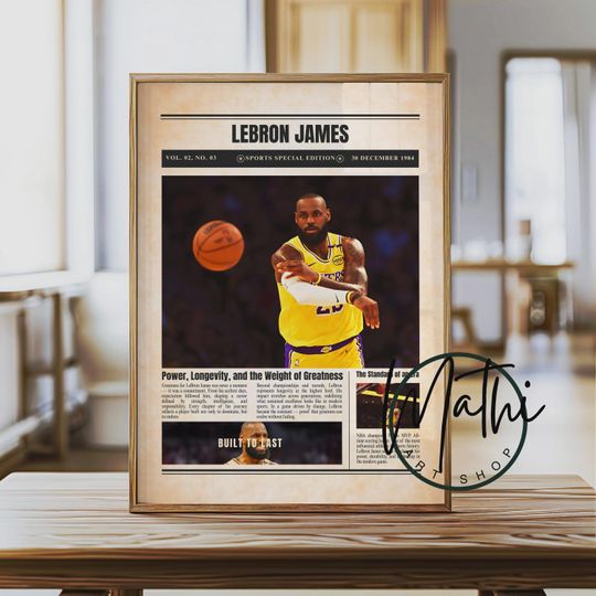 Discover LeBron James Newspaper Poster: Sports Special Edition Basketball Wall Art (Digital or Physical)