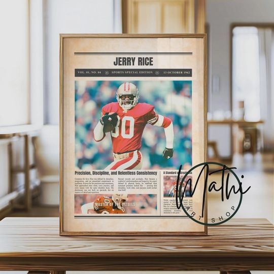 Jerry Rice Newspaper Poster: Sports Special Edition Football Wall Art
