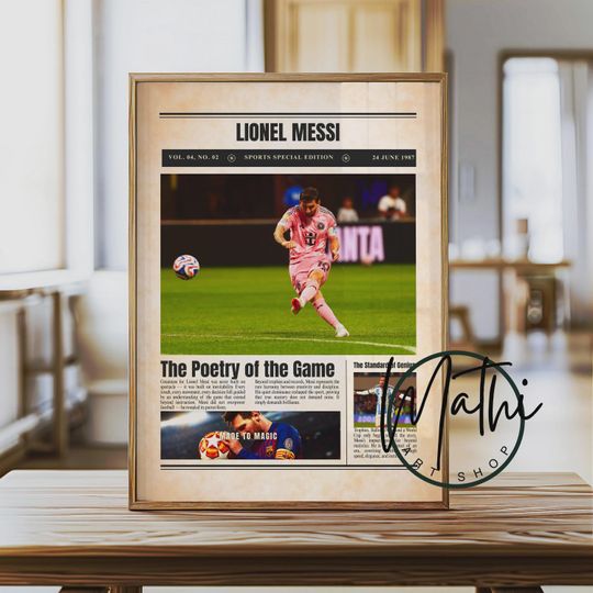 Discover Lionel Messi Newspaper Poster: Sports Special Edition Soccer Wall Art (Digital or Physical)