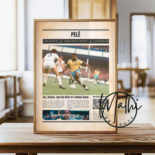 Discover Pel Newspaper Poster: Sports Special Edition Soccer Wall Art (Digital or Physical)