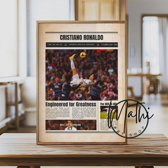 Cristiano Ronaldo Newspaper Poster: Sports Special Edition Soccer Wall Art