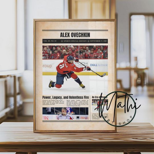 Discover Alex Ovechkin Newspaper Poster: Sports Special Edition Hockey Wall Art (Digital or Physical)