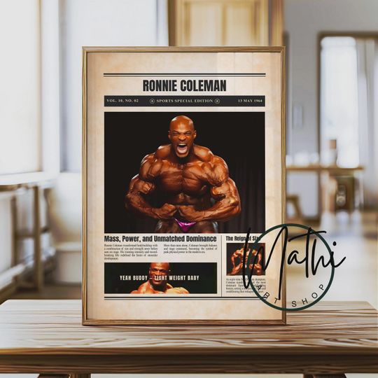 Discover Ronnie Coleman Newspaper Poster: Sports Special Edition Bodybuilding Wall Art (Digital or Physical)