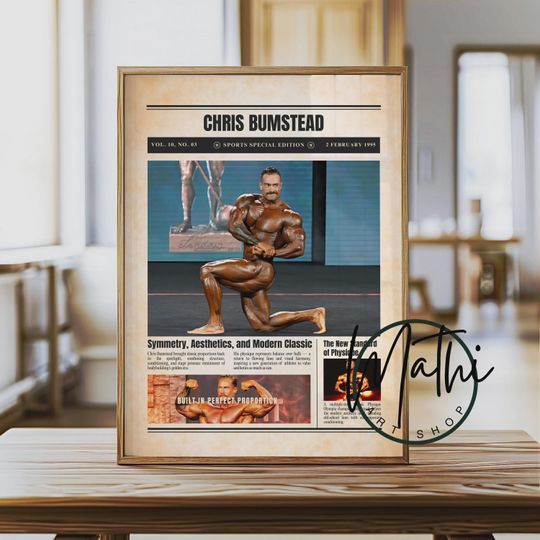Discover Chris Bumstead Newspaper Poster: Sports Special Edition Bodybuilding Wall Art (Digital or Physical)