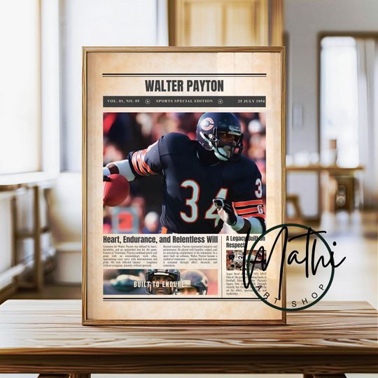 Discover Walter Payton Newspaper Poster: Sports Special Edition football Wall Art (Digital or Physical)