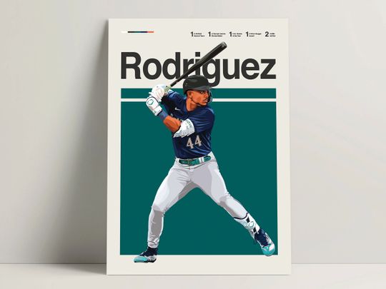 Discover Julio Rodriguez Poster, Baseball Poster, MBL Baseball Print, Baseball Wall Art for Office, Rodriguez Print, Baseball Gift Ideas