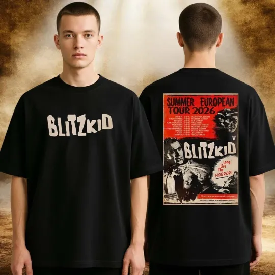 Discover Blitzkid Tour Dates Poster Summer European Tour 2026 Across Europe T-Shirt