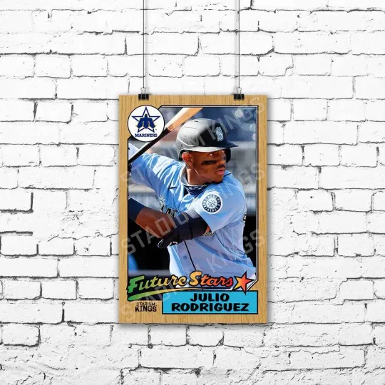 Discover Julio Rodriguez Mariners Future Stars 1987 Baseball Card Poster - 11x17 inches