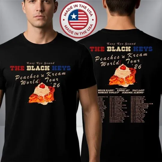 Discover The Black Keys Peaches N Kream World Tour 2026 Schedule Tour Dates T-Shirt