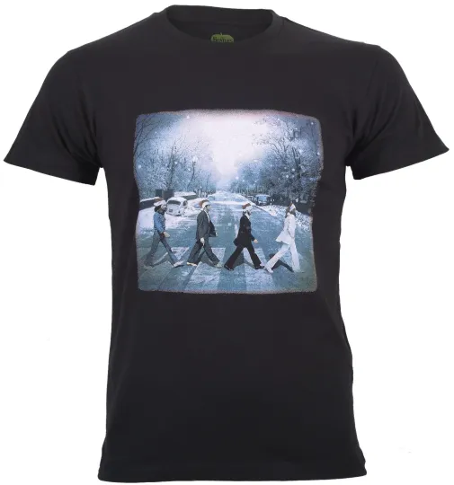 The Beatles Abbey Road Christmas Holidays T-Shirt Black