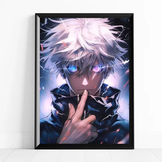 Satoru Gojo Wall Art Poster | Jujutsu Satoru Premium Matte Vertical Print | Manga Anime Home Decor