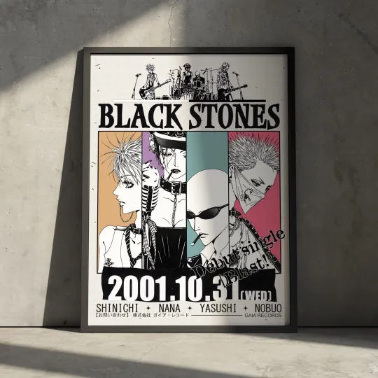 Discover NANA Anime Poster Black Stones Vintage Aesthetic Manga Art Wall Decor