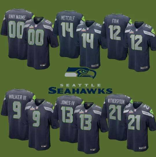Discover Men's Custom Seahawkss Super B.owl LX Jersey Navy
