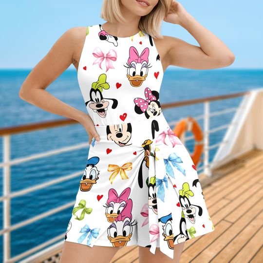 Discover Disney Mickey And Friends Tennis Dress Skirt, Pink Bow Women Dress, Mickey Friends Dress Skirt For Women, Mickey Mouse Sport Dress