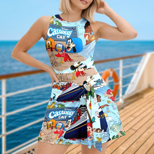 Discover Disney Mickey Mouse Casta Way Cruise Tennis Dress Skirt, Mickey Mouse Women Dress, Mickey Friends Skirt For Women, Disney Sport Dress