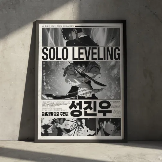 Discover Solo Leveling Anime Poster Sung Jin Woo Korean Manga Wall Art Vertical Poster