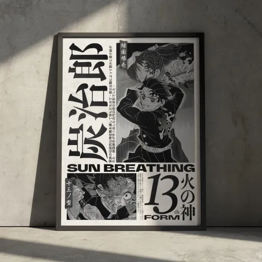 Discover Demon Anime Art Print, Kimetsu no Yaiba Manga Vertical Poster, Home Decor