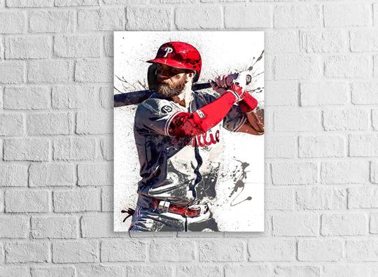 Bryce Harper Poster, Philadelphia Phillies, Gallery Poster Print, Fine Art, Man Cave, Office or Kids Room