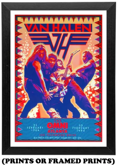 Discover Van 1984 Concert Rock Band Poster, Vertical Matte