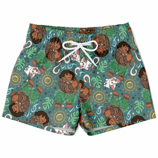 Discover Maui Swim Trunks, Moana Boys Beach Shorts, Disney Vacation Swimwear