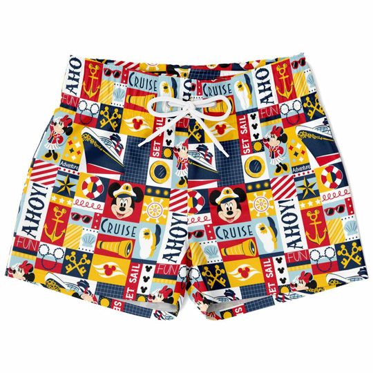 Mickey and Friends Swim Trunks, Mickey DCL Boys Beach Shorts, Disney Vacation Swimwear